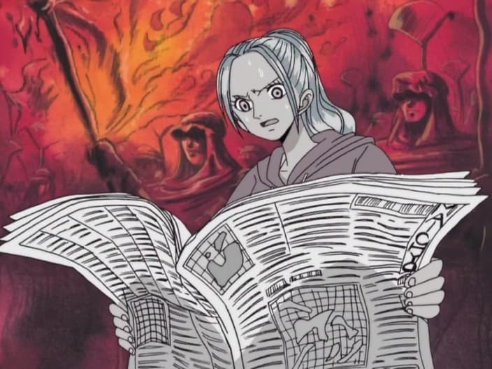 Close-up of Imu visibly straining after the descent, the exact visual breadcrumb that launched the 'bound to Mary Geoise' theory into the front-page slot.